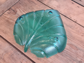 Glas Vintage groene Serveerschaal 31 cm (bladmodel)