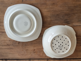 Boerenbont 418 Societe Ceramique Fruittest op onderbord Art Deco