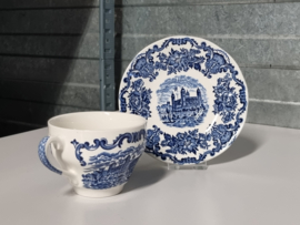 Engels blauw Enoch Wedgwood Royal Homes Of Britain kop en schotel