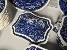 Engels blauw Spode's Tower blauw Compleet eetservies 18 persoons