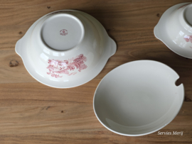 Engels rood Olde England Royal Tudor Ware Set 2x dekschaal