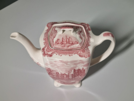 Engels rood Johnson Bros Old Britain Castles Koffiepot 18 cm