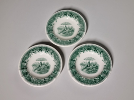 Villeroy en Boch Burgenland groen set 3x Asbakje 10,5 cm