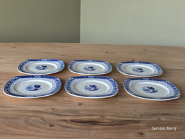 Societe Ceramique Butterflij model Art-Deco set 6x Gebaksbordje