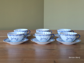 Rorstrand Ostindia East Indies set 6x Kop en Schotel 9 cm (Porselein)