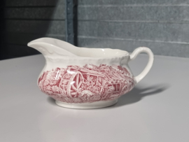 Engels rood 17th Century England Royal Tudor Ware Staffordshire Sauskom met oor