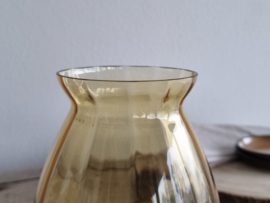 Glas Vintage oker Vaas 18,5 cm