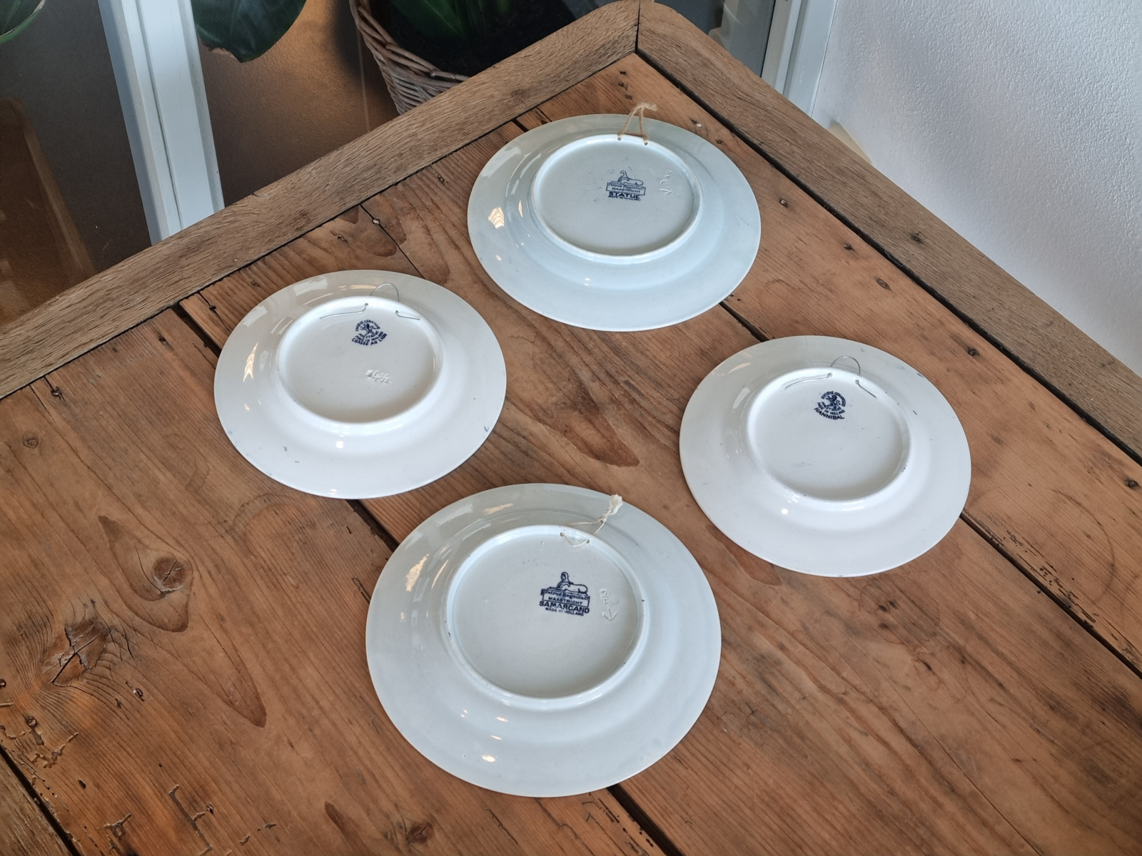 Set 4x wandbord Societe Ceramique en Regout Maastricht