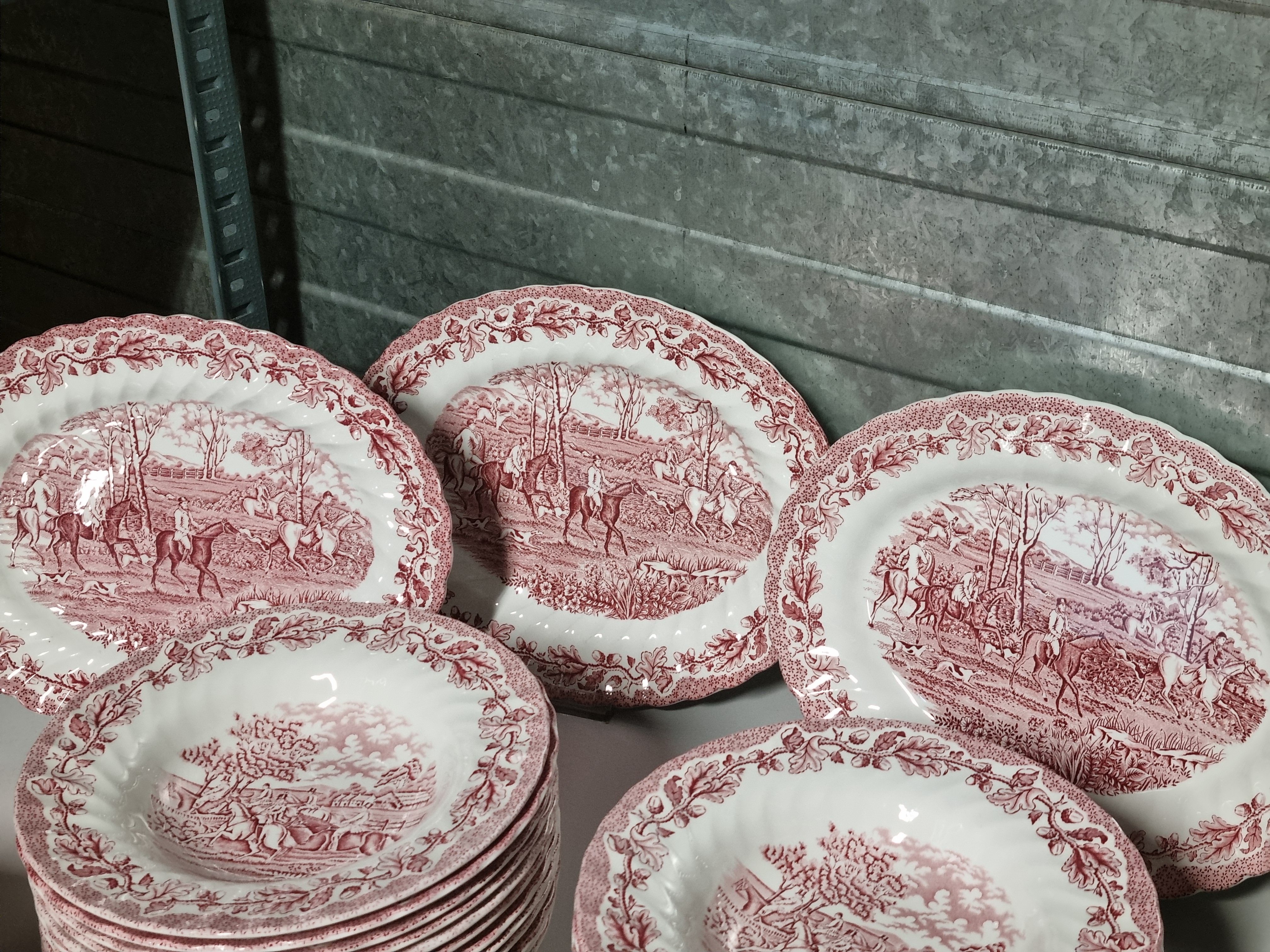 Engels rood Jachtservies Myott's Country Life Eetservies 24 persoons