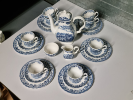 Engels blauw Jachtservies Myott's Country Life Koffieservies Ontbijtservies 8-pers.