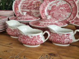 Engels rood Royal Tudor Ware Coaching Taverns Eetservies 20-persoons