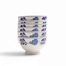 Royal Boch Belgium Boerenbont blauw Boerenblauw set 6x kom ontbijtkom 13 cm