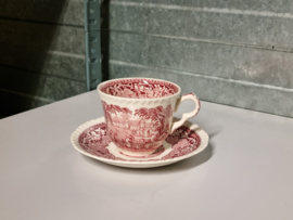 Engels Mason's Vista rood Koffie Kop en schotel