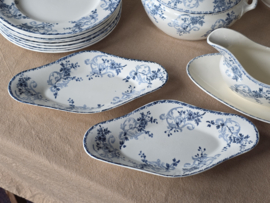 Frans Longwy blauw Rejane compleet Eetservies 8-pers.