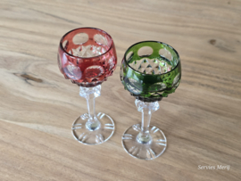 Boheems Kristal Glas set van 2x op voet 12,5 cm