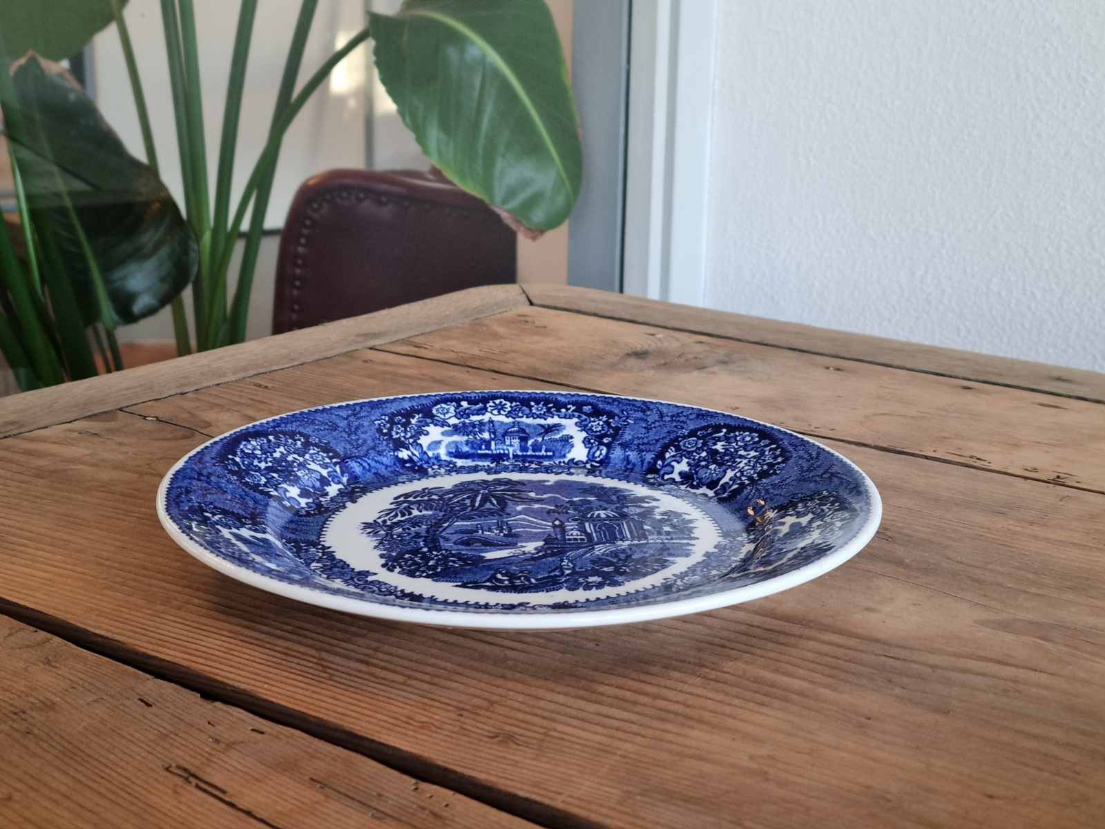 Petrus Regout blauw Lonka plat dinerbord Ø 23,5 cm