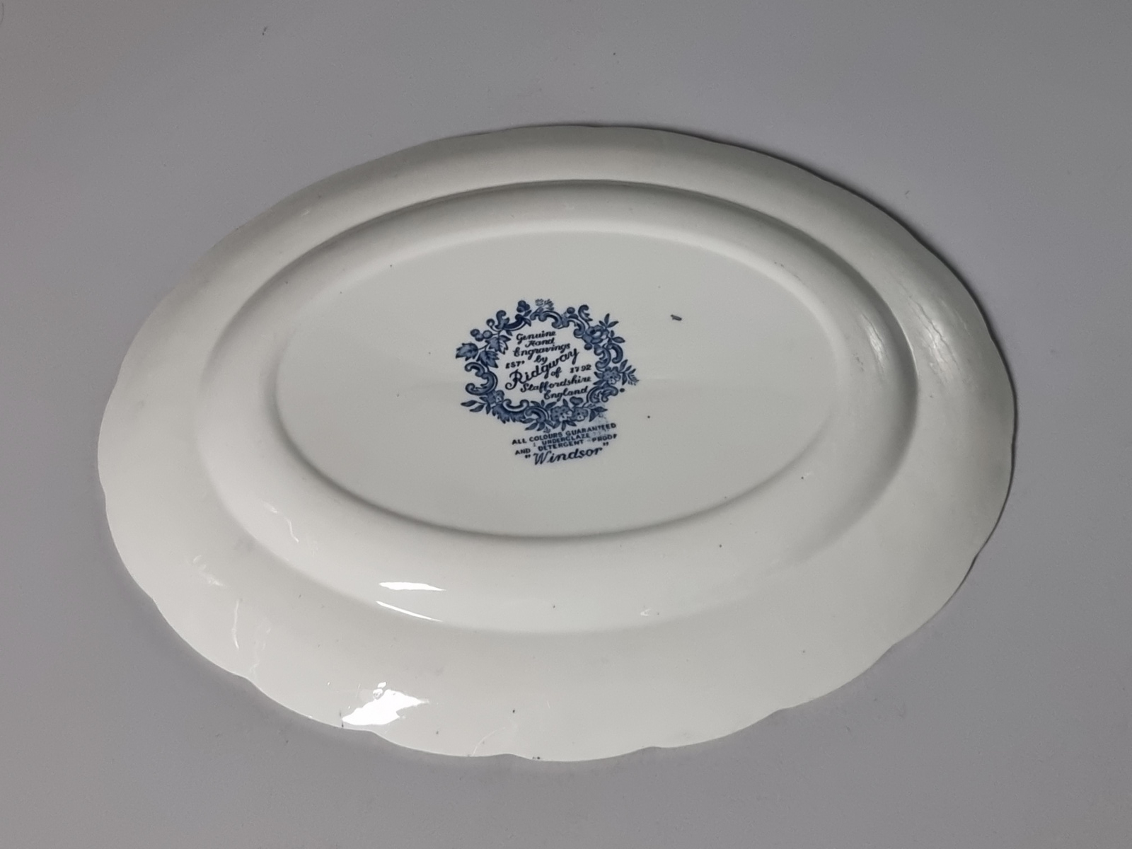 Engels Ridgway Windsor blauw ovale schaal 30,5 cm