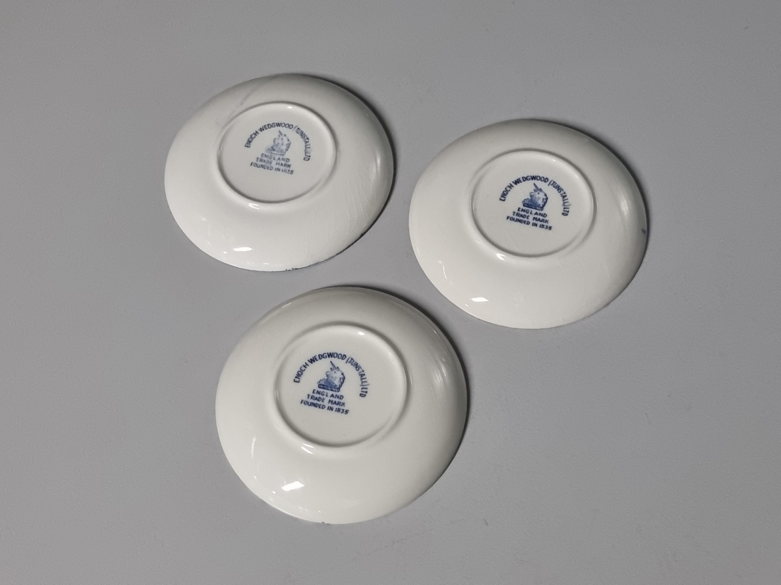 Engels blauw Enoch Wedgwood set 3x onderzetter