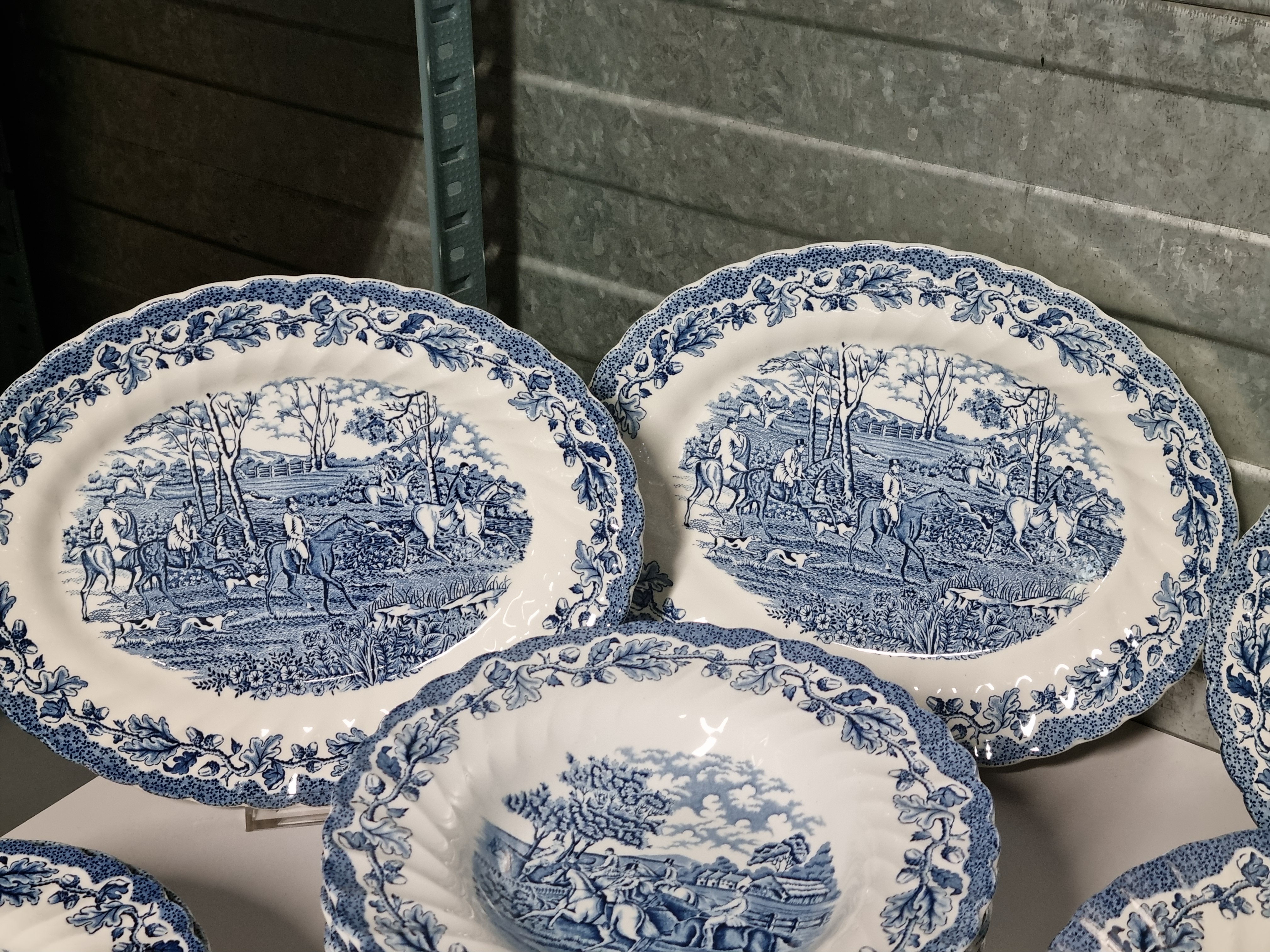 Engels blauw Jachtservies Myott's Country Life Eetservies 24 persoons