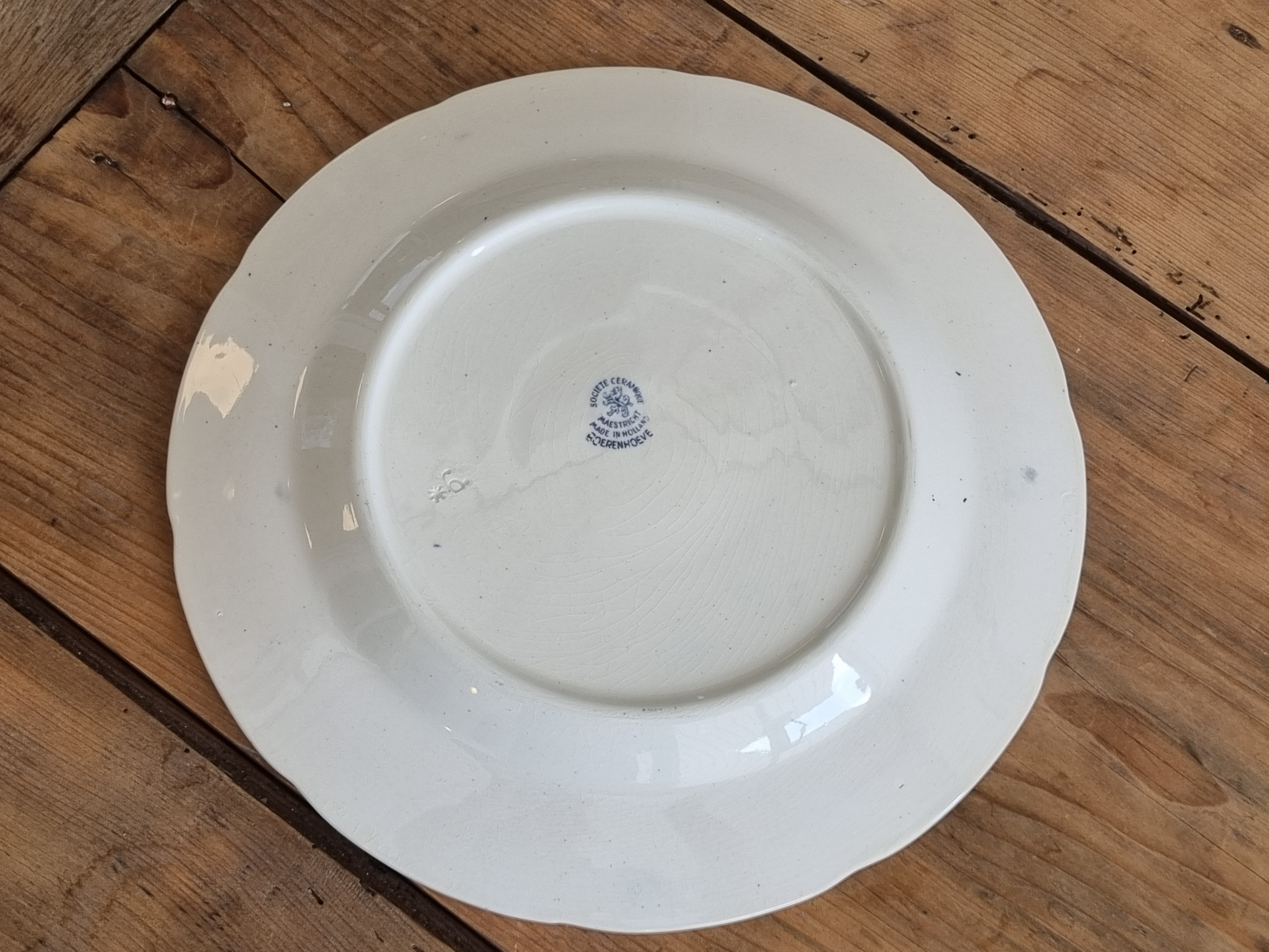 Boerenhoeve blauw Societe Ceramique pannenkoekenbord 30,5 cm