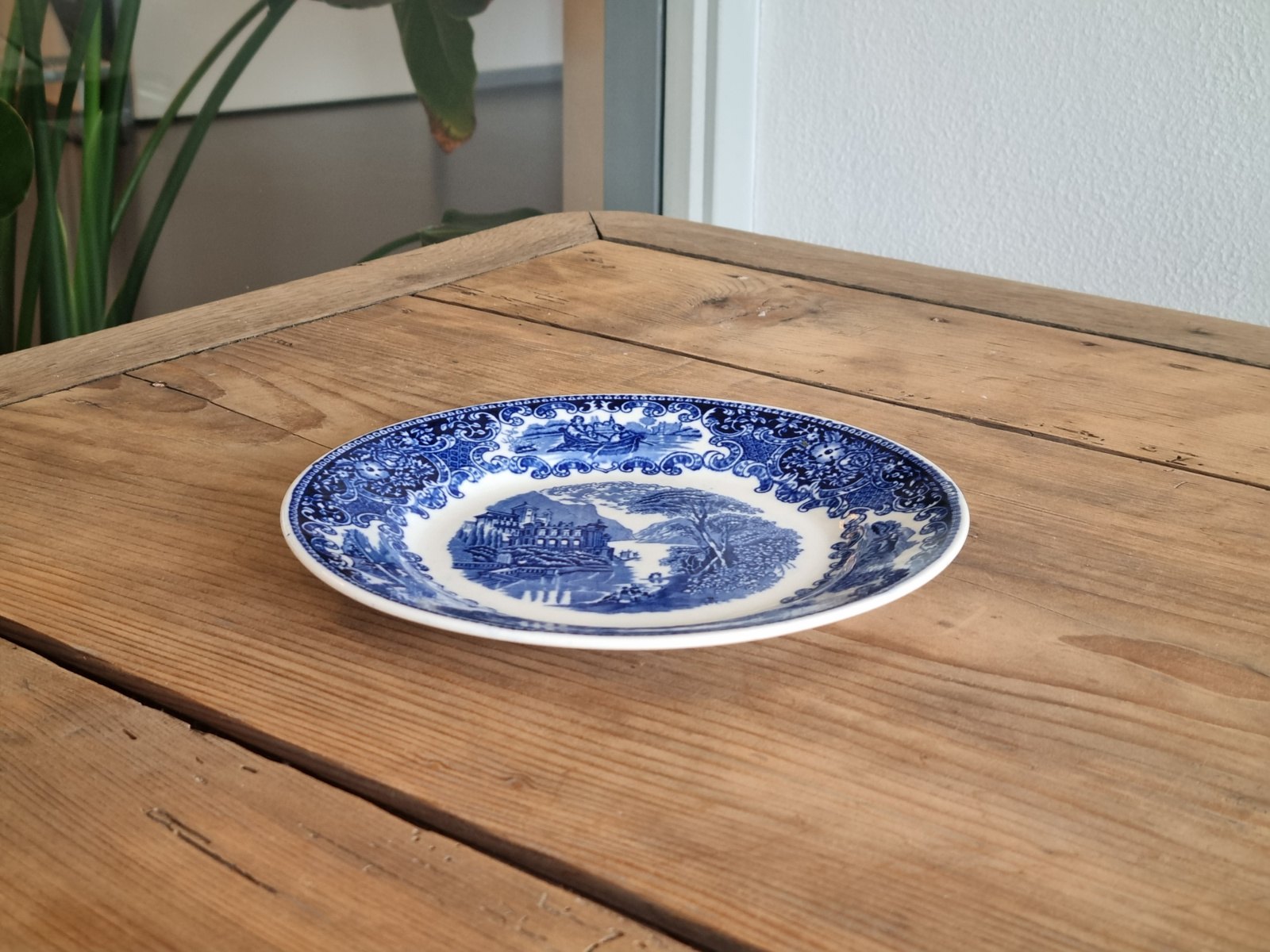 Regout Castillo blauw ontbijtbord 20 cm (Regout stempel)