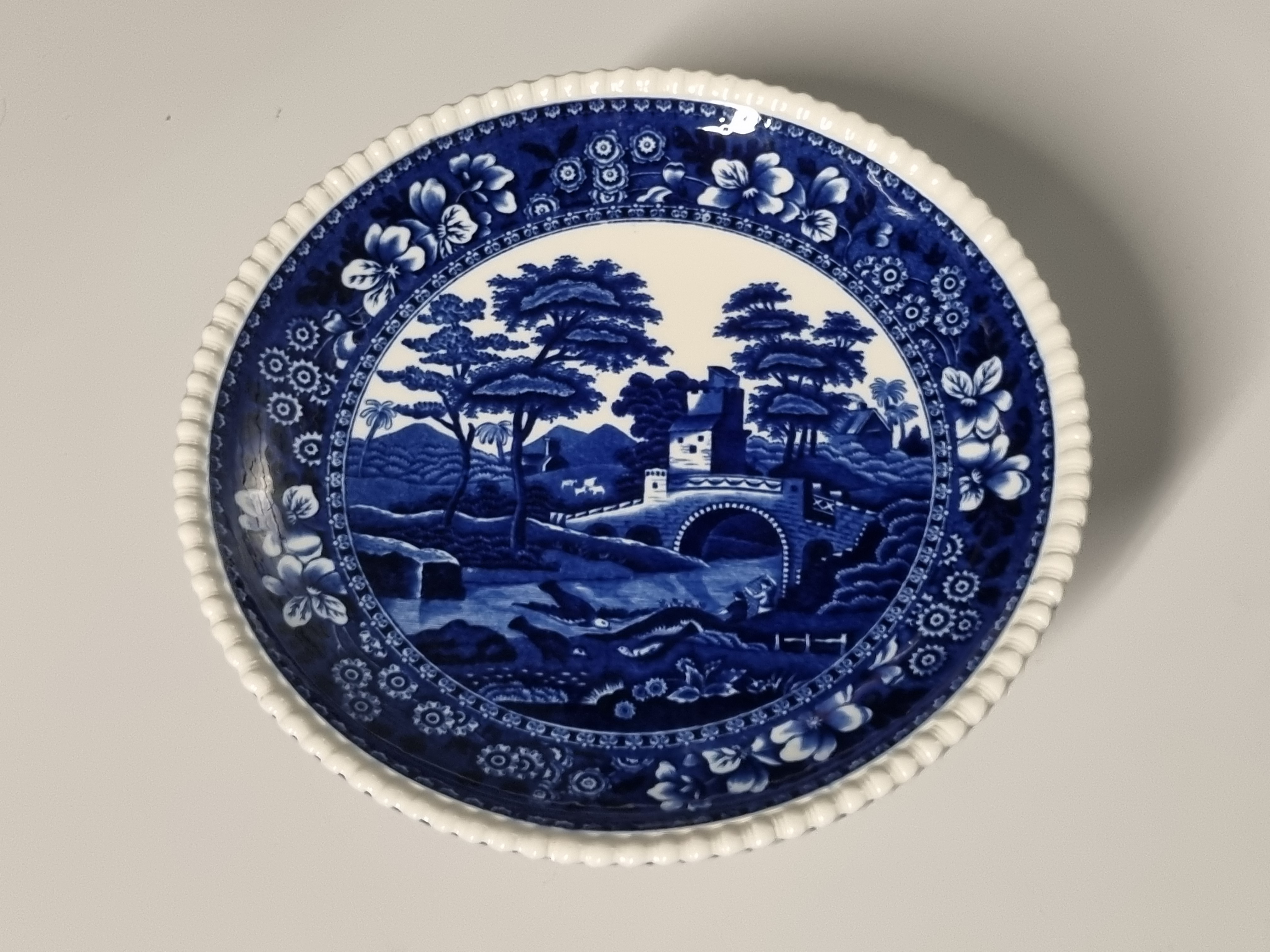 Engels Copeland Spode's Tower blauw Tazza op hoge voet