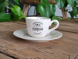 Claire Wilson`s Espresso kop en schotel Nieuw