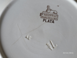 Petrus Regout Plata bruin set 2x ontbijtbord 19,5 cm