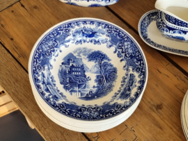 Regout Old England Castillo blauw complete dinerset 8 personen (hoekig model)