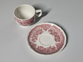 Villeroy en Boch Fasan rood set 3x Koffiekopje met schotel stapelbaar