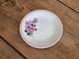 Petrus Regout Amore pastel Roze met Bloem Ontbijtbordje 19 cm