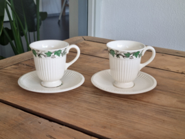 Wedgwood Stratford set 2x Koffie Kop en schotel 7 cm