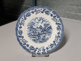 Engels blauw Myott's Country Life bordje 17,5 cm