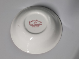 Engels rood Coaching Taverns Royal Tudor Ware Staffordshire rond schaaltje 13 cm