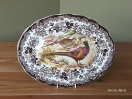 Engels Palissy Game Series grote ovale schaal 36 cm (afbeelding fazant)