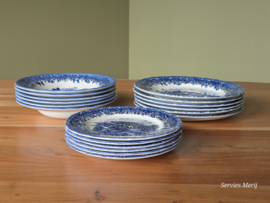Engels blauw Grindley Country Style set 18 borden