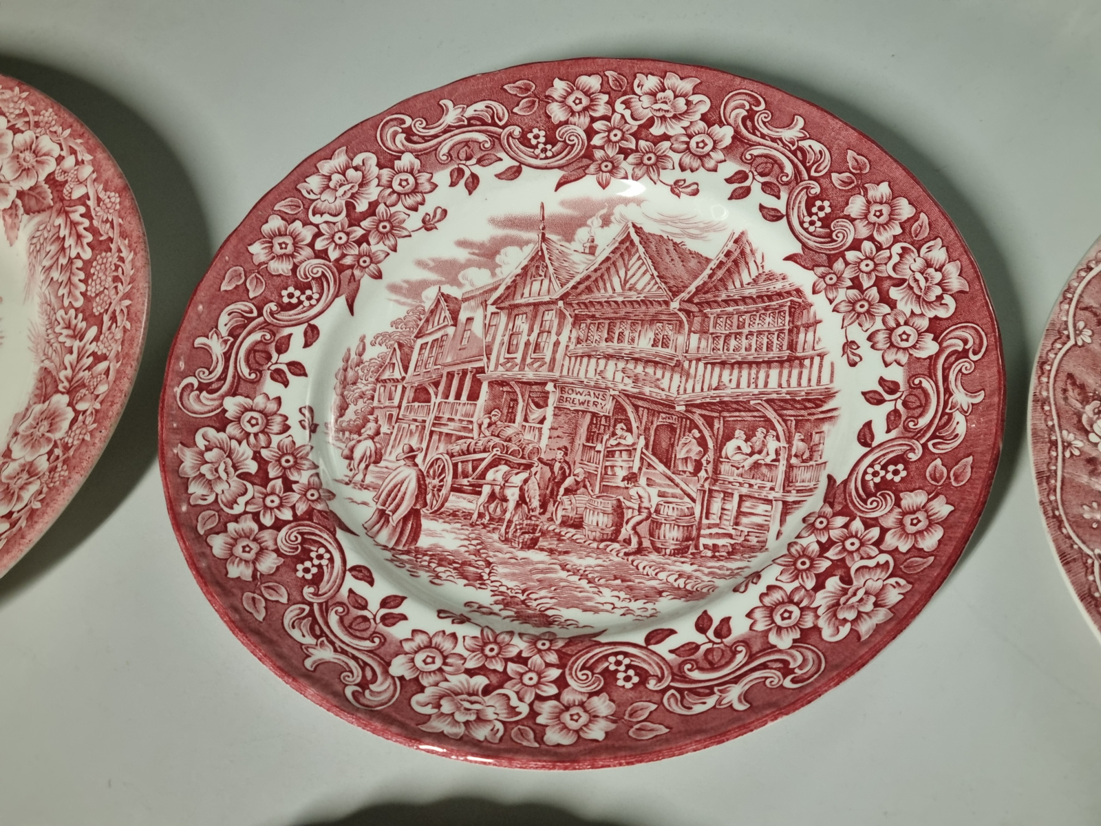 Engels rood Set 6x mix & match plat dinerbord