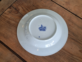 Potiche blauw Petrus Regout diep bord 23,5 cm