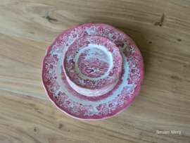 Engels rood Meakin Romantic England Gebakstel 12-persoons