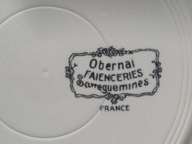 Frans Sarreguemines Obernai diep bord 25 cm (sneeuw)