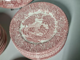 Engels rood Ironstone EIT Ltd England serviesset 12 personen (kasteel)
