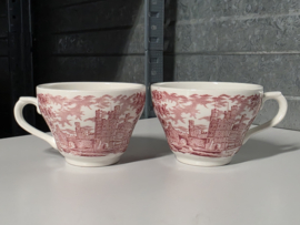 Engels rood Broadhurst Caernarven set 6x kop zonder schotel