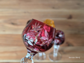 Boheems Kristal Glas set van 5x op voet 13,2 cm