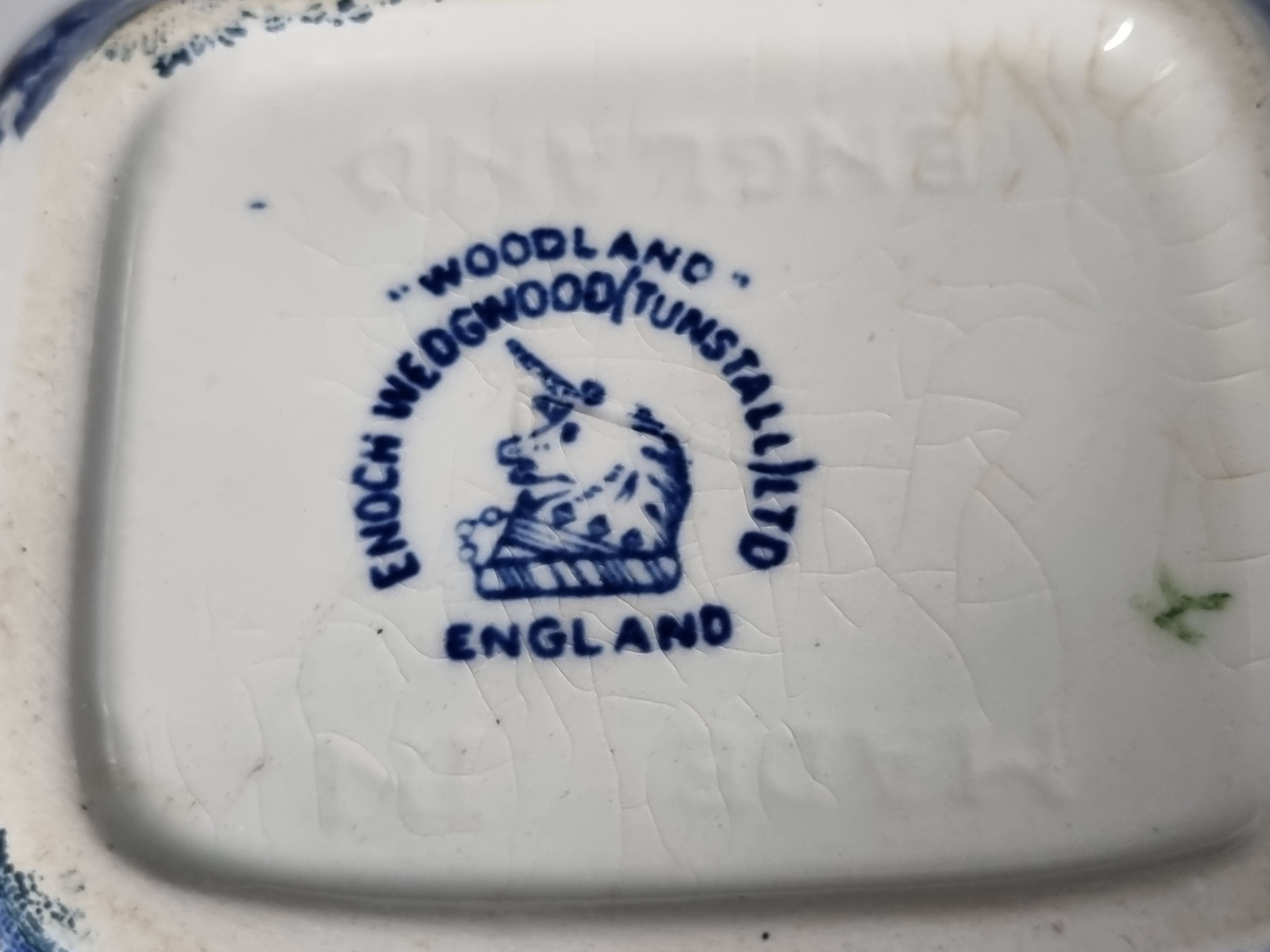 Engels blauw Enoch Wedgwood Woodland Suikerpot (groter model)