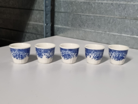 Villeroy en Boch Burgenland blauw Set 5x laag eierdopje (Zeldzaam)