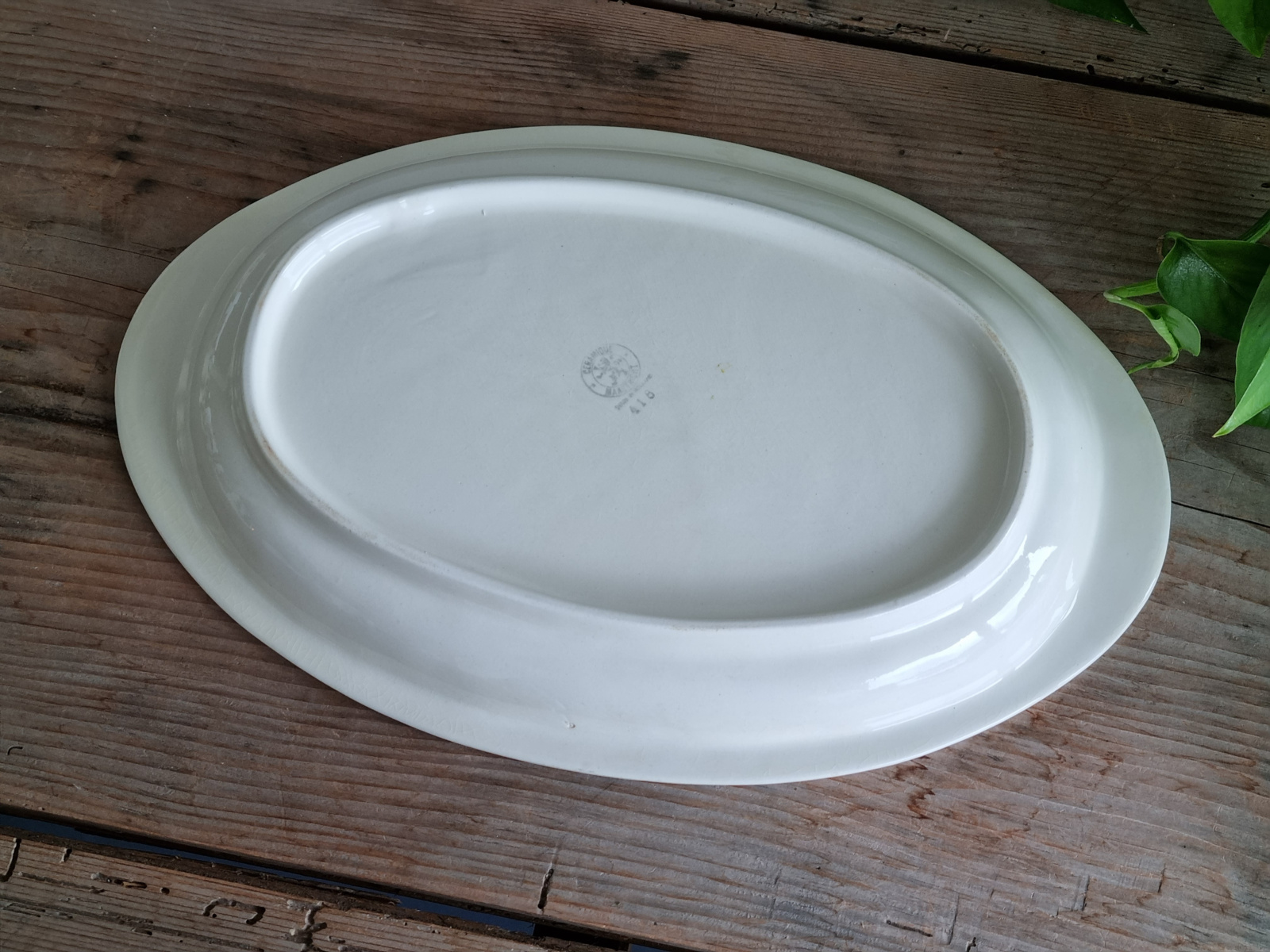 Boerenbont 418 Societe Ceramique ovale schaal (apart plat  model) 34,5 cm