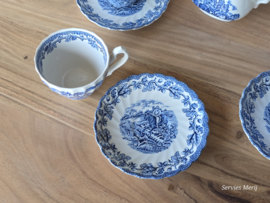 Engels blauw Jachtservies Myott's Country Life koffieservies theeservies 8 personen