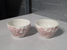 Engels rood set 2x mix & match kommetje 9 cm