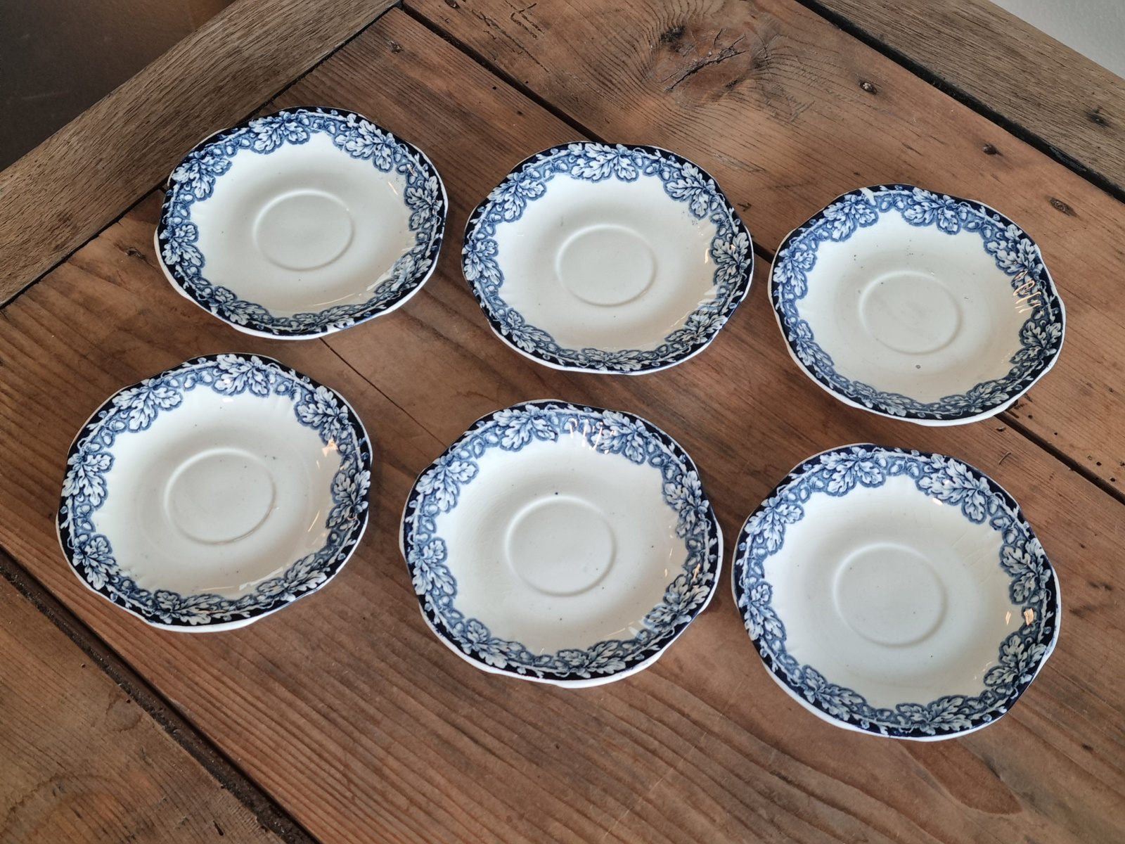 Boerenhoeve blauw Societe set 6x Espresso Kop en schotels