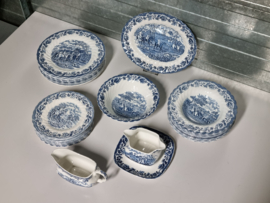 Engels blauw Jachtservies Myott's Country Life Eetservies 8 persoons
